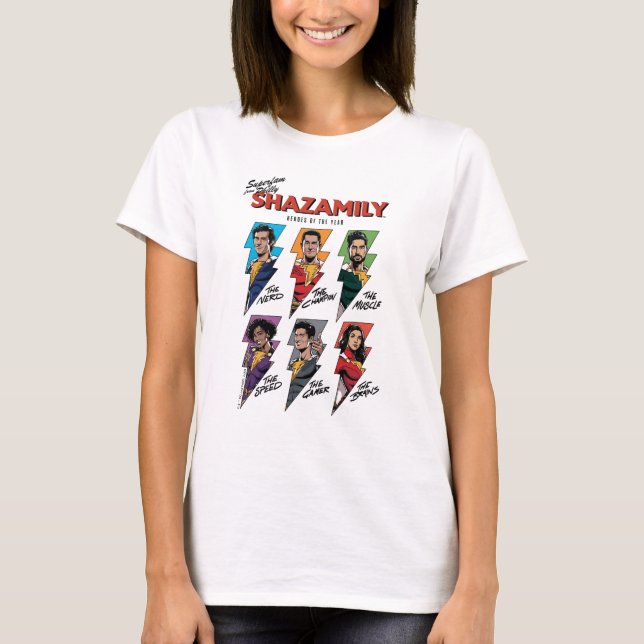 T-shirt SHAZAM ! Furie des dieux | SHAZAMily Boulons comiq (Devant)