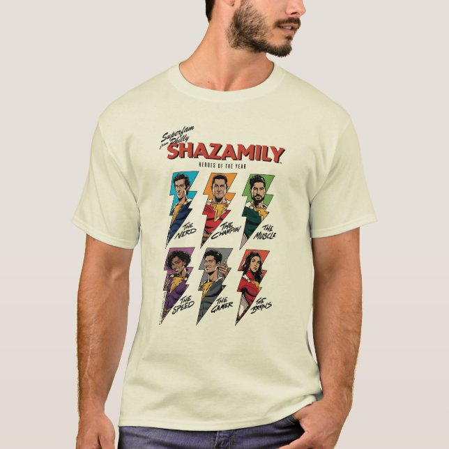 T-shirt SHAZAM ! Furie des dieux | SHAZAMily Boulons comiq (Devant)