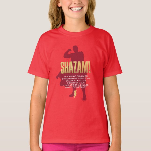 T-shirt SHAZAM ! Furie des dieux | Silhouette Flexante (Devant)