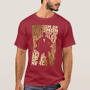 T-shirt SHAZAM ! graphique d'or de typographie de