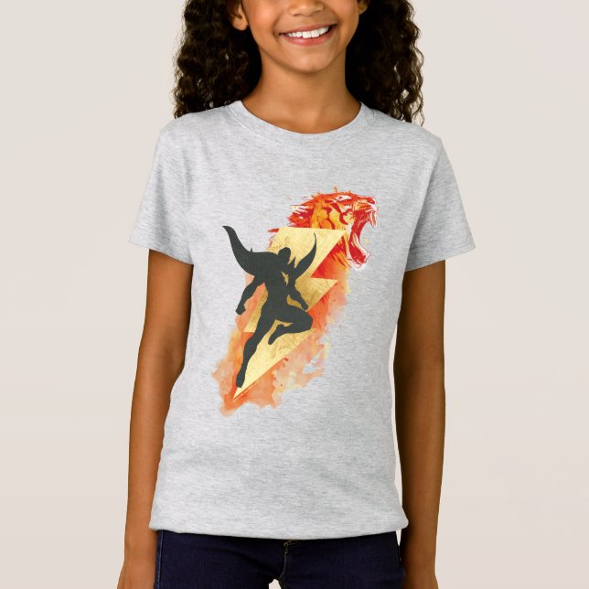 T-Shirt SHAZAM ! | Shazam Tiger & Lightning Graphic (Devant)