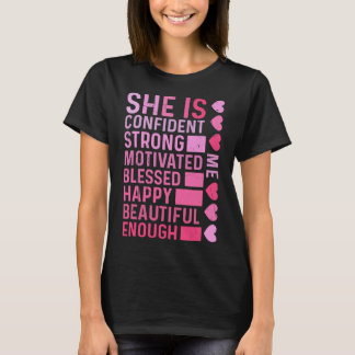 T-shirt She Is Me Strong Educated Blessed Black History Wo