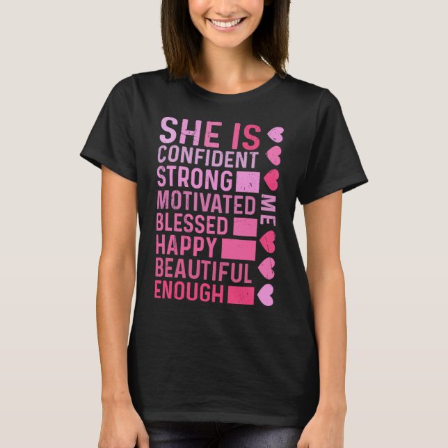 T-shirt She Is Me Strong Educated Blessed Black History Wo (Devant)