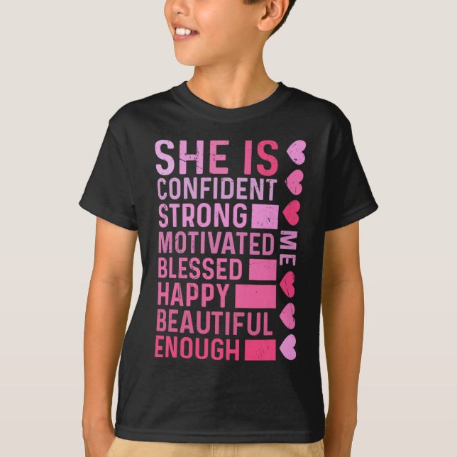 T-shirt She Is Me Strong Educated Blessed Black History Wo (Devant)
