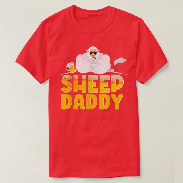 T-shirt Sheep Daddy Sheep Dad Farmer Poultry Farmer  (Design devant)