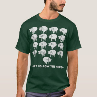 T-shirt Sheep Farmer Don't Follow The Herd Farm Animal Dis