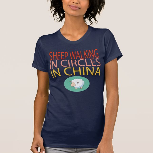 T-SHIRT SHEEP MARCHANT DANS DES CERCLES EN CHINE (Devant)