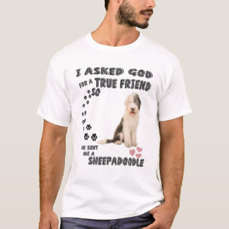 T-shirt Sheepadoodle Quote Mom Sheepdogpoo Dad, Cute Sheep