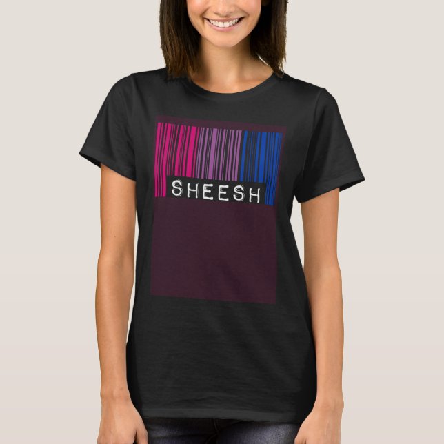T-shirt Sheesh  Code-Barres Drapeau de Fierté Bisexuelle E (Devant)