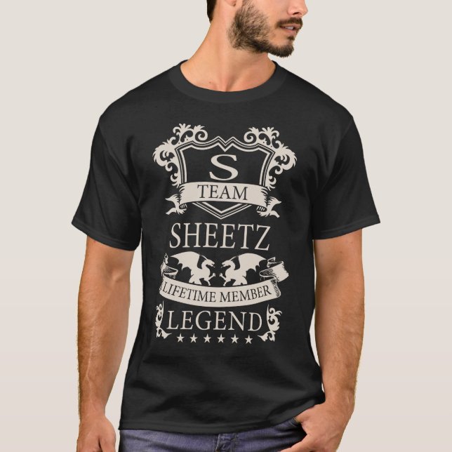 T-shirt SHEETZ Nom, nom de famille SHEETZ crête (Devant)