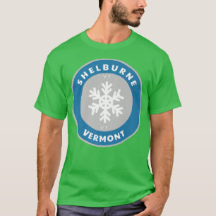 T-shirt Shelburne Vermont VT Hiver Neige Flocon de neige B