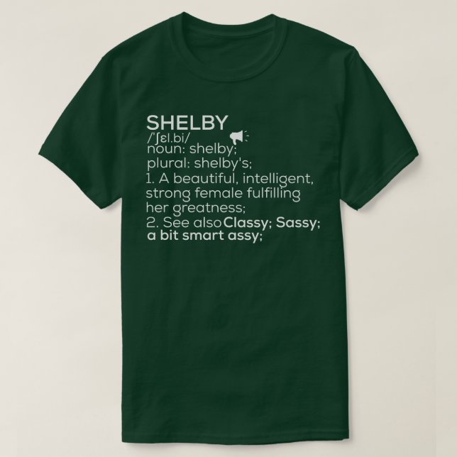 T-shirt Shelby Name Shelby Definition Shelby Femme Name S (Design devant)