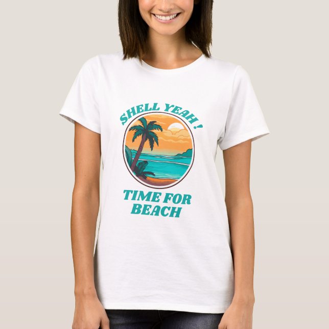 T-shirt Shell Ouais Beach Vibes été (Devant)