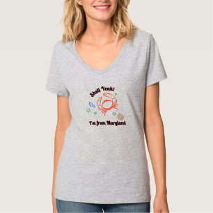 T-shirt "Shell Yeah! Je suis du Maryland" T Shirt Crab