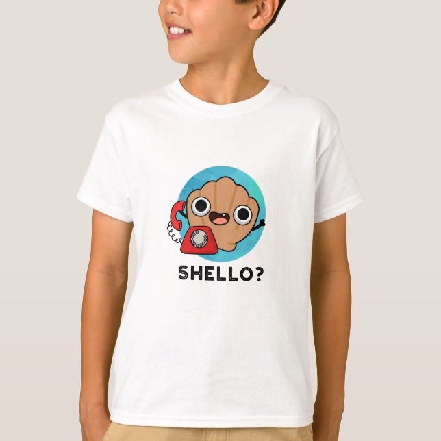 T-shirt Shello Funny Sea Shell Pun (Devant)