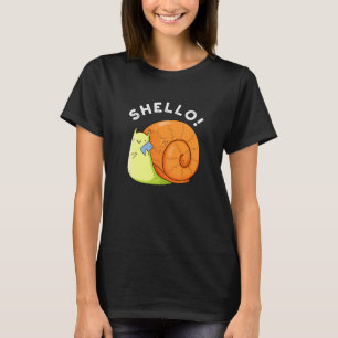 T-shirt Shello Funny Snail Cellphone Pun Dark BG