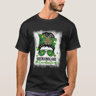 T-shirt Shenanigans Coordinator Messy Bun Saint Patricks D