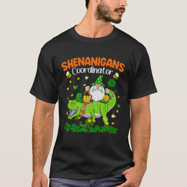 T-shirt Shenanigans Coordinator St Patrick's Day Dinosaur  (Devant)