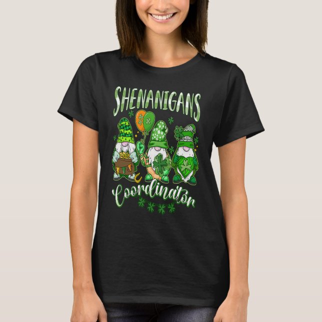 T-shirt Shenanigans Coordinator  Teacher Gnome St Patrick' (Devant)