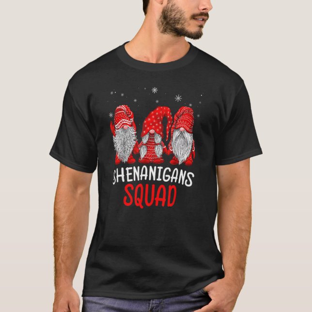 T-shirt Shenanigans Squad Gnomes Christmas Matching Family (Devant)