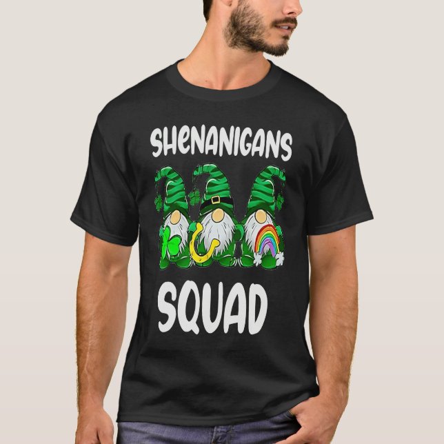 T-shirt Shenanigans Squad Gnomes St Patrick's Day Men Wome (Devant)