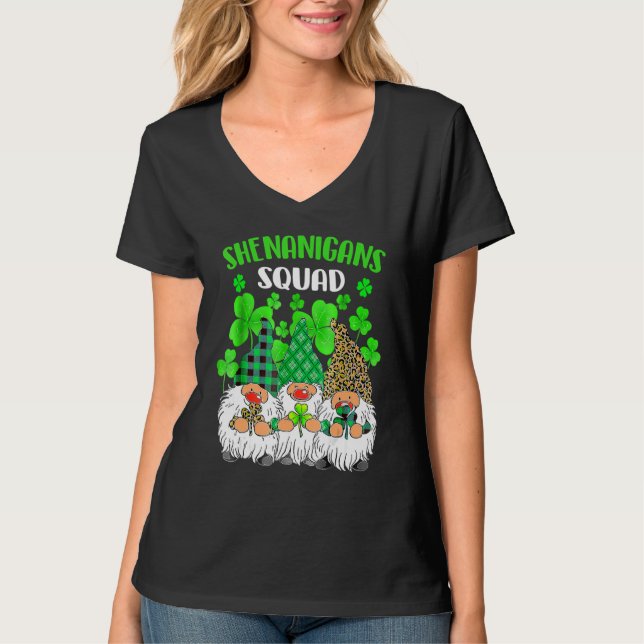 T-shirt Shenanigans Squad St Patricks Day Gnomes Green Pro (Devant)