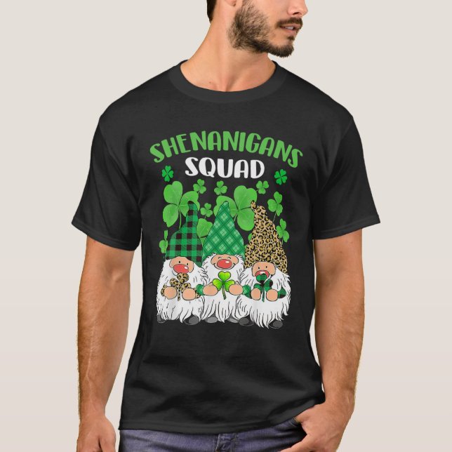 T-shirt Shenanigans Squad St Patricks Day Gnomes Green Pro (Devant)