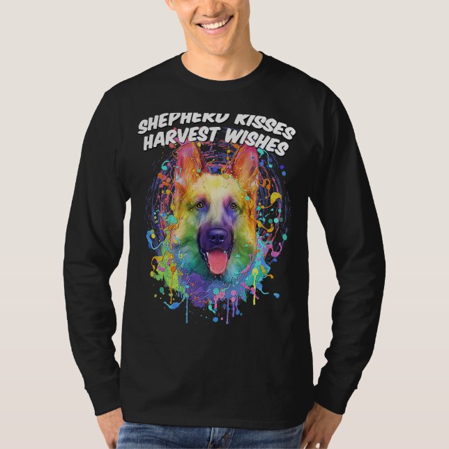 T-shirt Shepherd Kisses Harvest Wishes German Shepherd Ani (Devant)