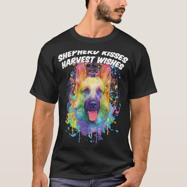 T-shirt Shepherd Kisses Harvest Wishes German Shepherd Ani (Devant)