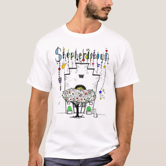 T-shirt Shepherdstown Library West Virginia Doodle Art (Devant)