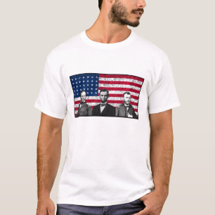 T-shirt Sherman, Lincoln, et Grant avec la frontière noir
