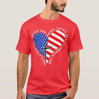 T-shirt Shes A Good Girl Loves Her Mama Jesus And America