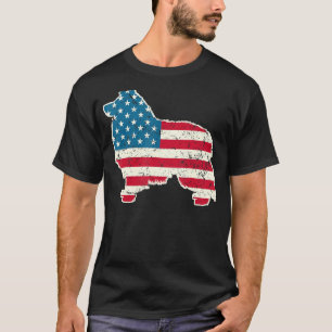 T-shirt Shetland Sheepdog 4 juillet Hommes Usa American Fl