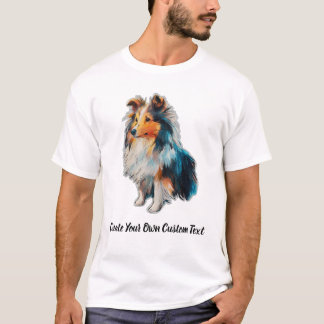 T-shirt Shetland Sheepdog Chien Créez Votre Propre Texte P