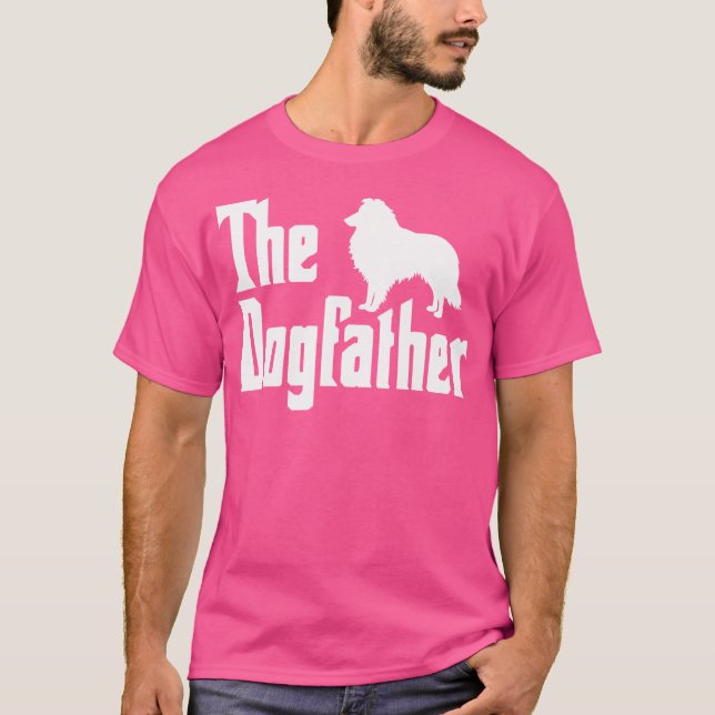 T-shirt Shetland Sheepdog Papa Shelty Dogfather Sheltie Da (Devant)
