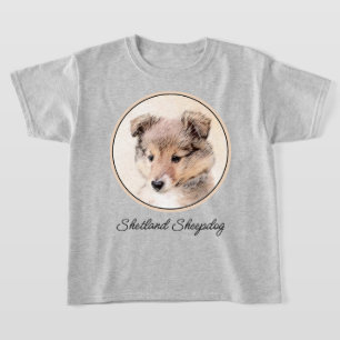 T-shirt Shetland Sheepdog Puppy Peinture Chien original ar