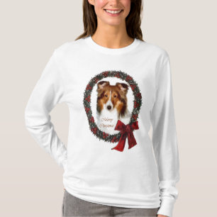 T-shirt Shetland Sheepdog Sheltie Cadeaux de Noël