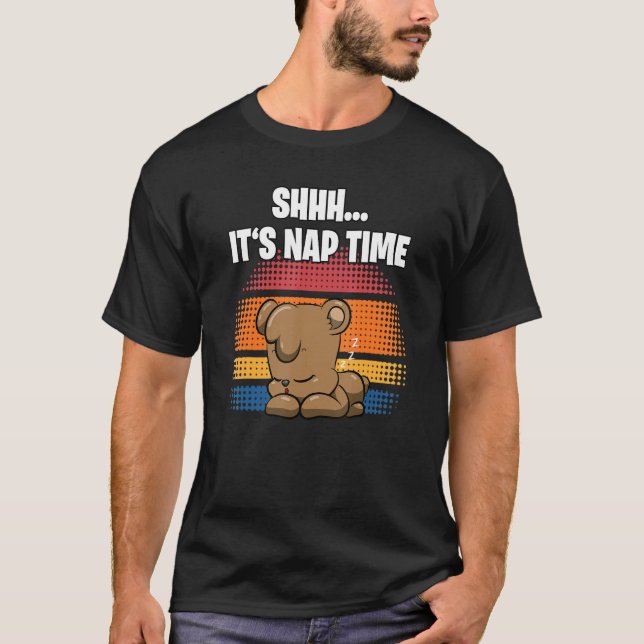 T-shirt Shhh It's Nap Time Sleepy Bear (Devant)