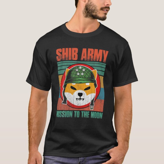 T-shirt Shiba Army Shiba Inu Coin Crypto Token Cryptocurre (Devant)