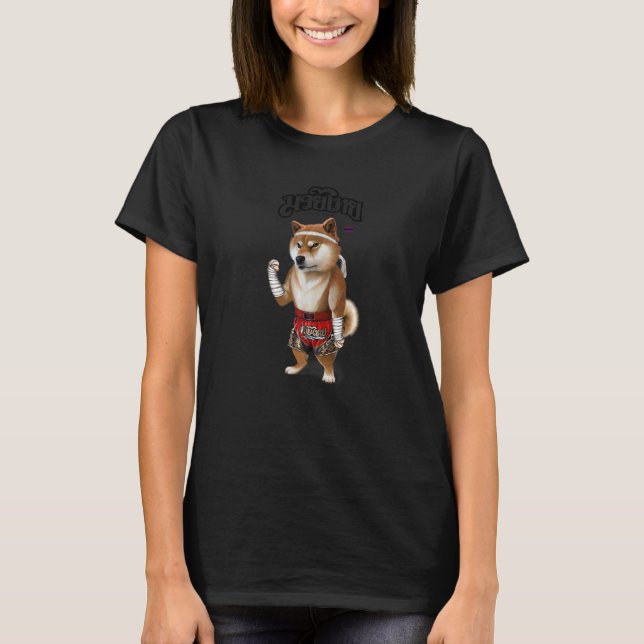 T-shirt Shiba Dog As Muay Thai Kick Boxer Champion 1 (Devant)