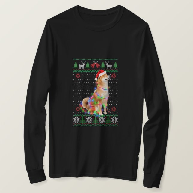 T-shirt Shiba Inu Chien laide doux Noël Chien chiot Lov (Design devant)
