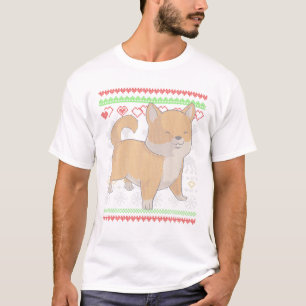T-shirt Shiba Inu Chien Père Noël Moche Motif de Noël X