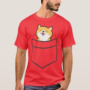 T-shirt Shiba Inu dans une pochette de poche Shiba Inu