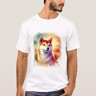 T-shirt Shiba Inu in watercolor 091024AREF128 - Watercolor