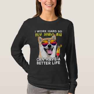 T-shirt Shiba Inu Je Travaille Dur Pour Que Mon Chien Puis