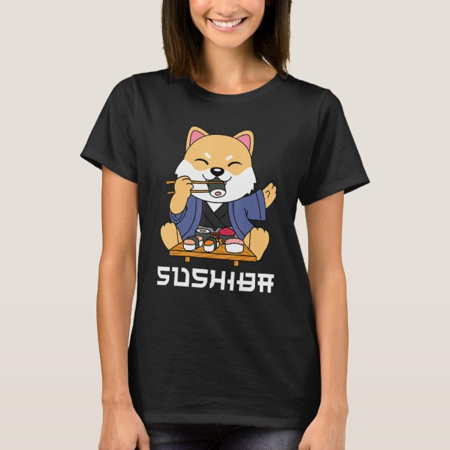 T-shirt Shiba Inu sushi (Devant)