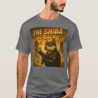 T-shirt Shiba Is Back Action Hero Chien drôle