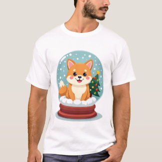 T-shirt Shiba Snow Globe