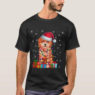 T-shirt Shichon Chien laid Noël illumine Santa Hat Shichon