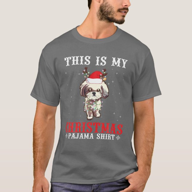 T-shirt Shichon Reindeer Hat Lights Snow This Is My Christ (Devant)